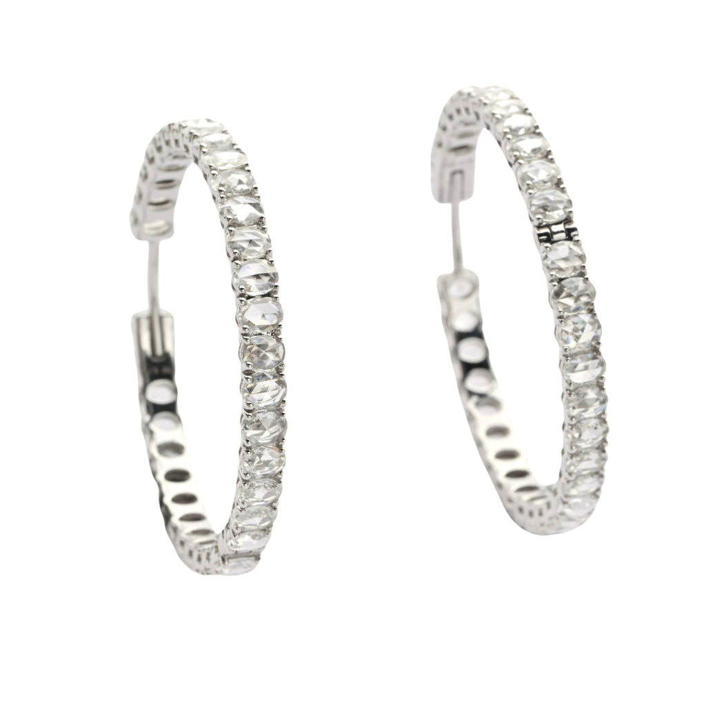 Rose-cut diamonds Hoop earrings